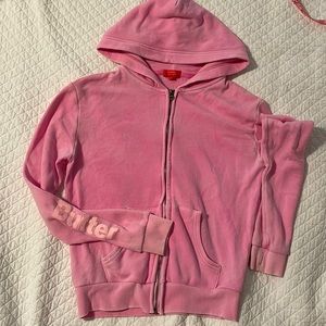 Butter Bedazzled Zip Up Hoodie pink sz XL Girls